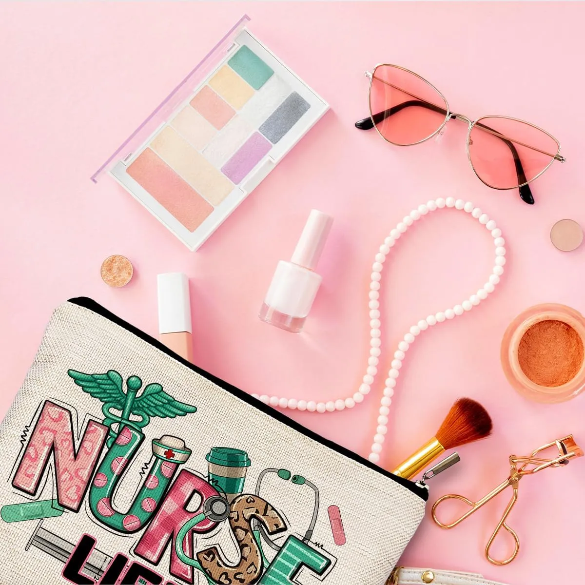 Nurse Makeup Bags,Nurse Gifts for Women,Nurse Cosmetic Bags With Zipper,Nurse Gifts for Nursing Student,Student Nurse Gifts(F style)