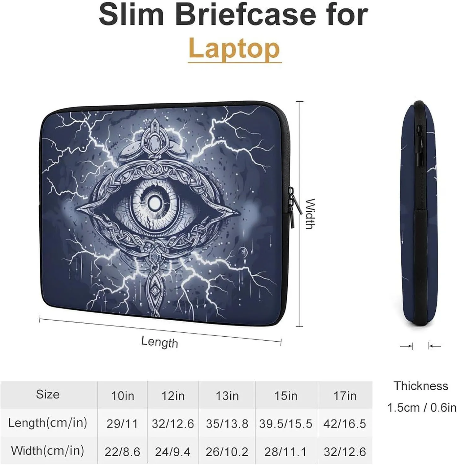 Odin's Eye Personalized Laptop Bag Business Casual Laptop Cases Slim Computer Bag Briefcase