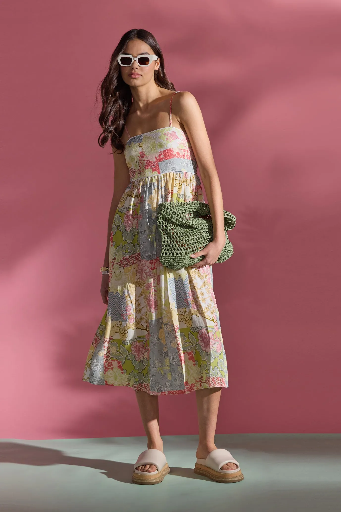 Patchwork Midi Dress