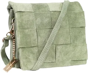 Premium Italian Leather Handmade in Florence, Italy. Suede Crossbody Bag for Women with a Detachable Strap Made in Italy