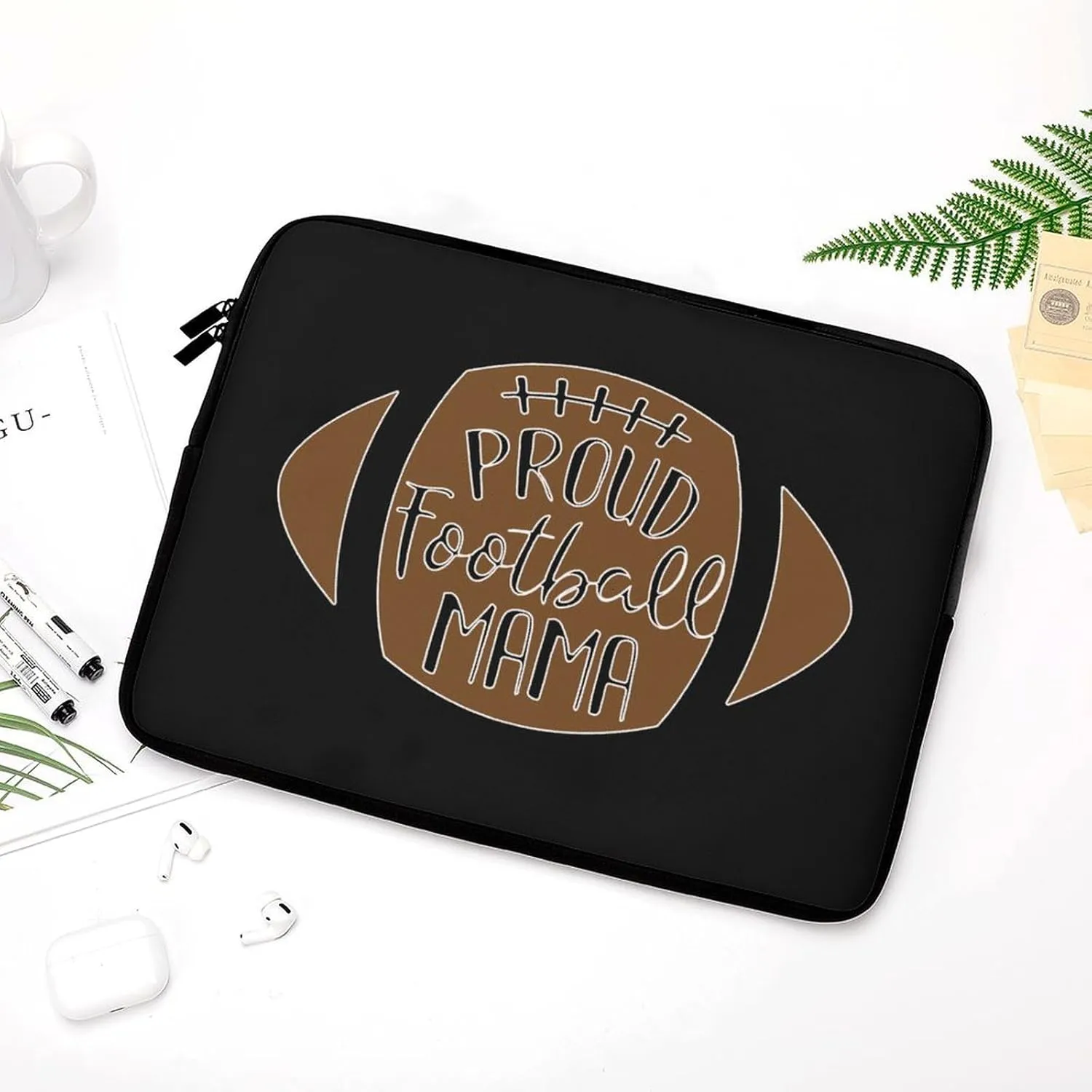 Proud Football Mama Personalized Laptop Bag Business Casual Laptop Case Slim Computer Bag Briefcase
