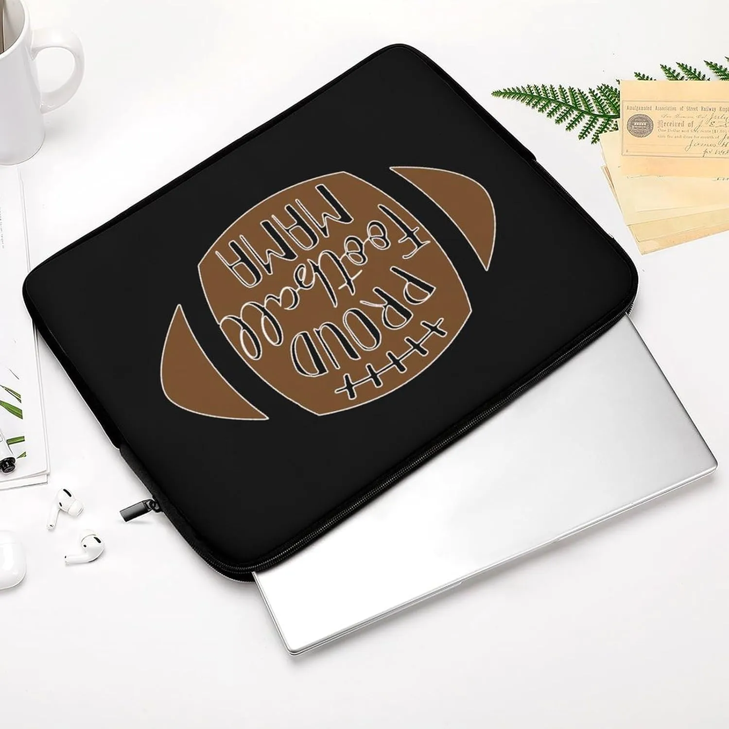 Proud Football Mama Personalized Laptop Bag Business Casual Laptop Case Slim Computer Bag Briefcase