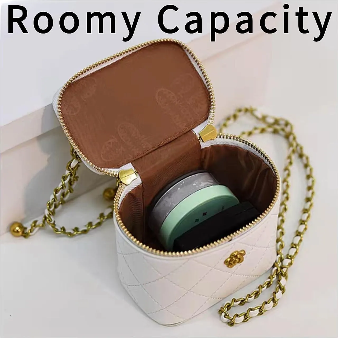 Quilted Crossbody Bags for Women Small Vintage Square Box Purse Boho Shoulder Handbags with Chain and Zipper