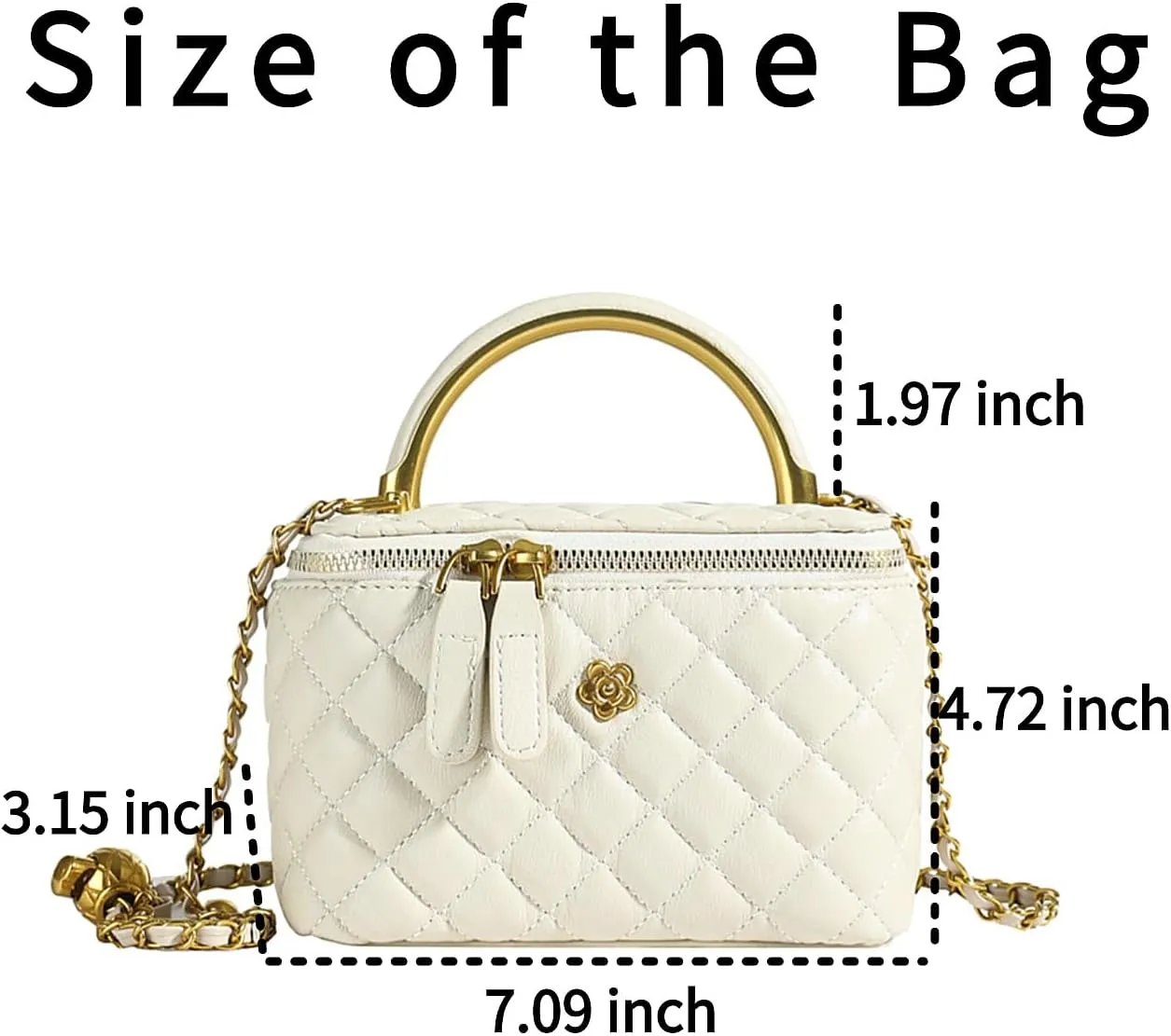 Quilted Crossbody Bags for Women Small Vintage Square Box Purse Boho Shoulder Handbags with Chain and Zipper