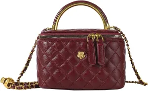 Quilted Crossbody Bags for Women Small Vintage Square Box Purse Boho Shoulder Handbags with Chain and Zipper
