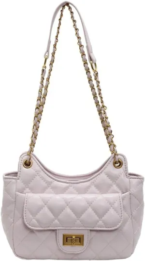 Quilted Crossbody Bags for Women Small Vintage Square Box Purse Boho Shoulder Handbags with Chain and Zipper