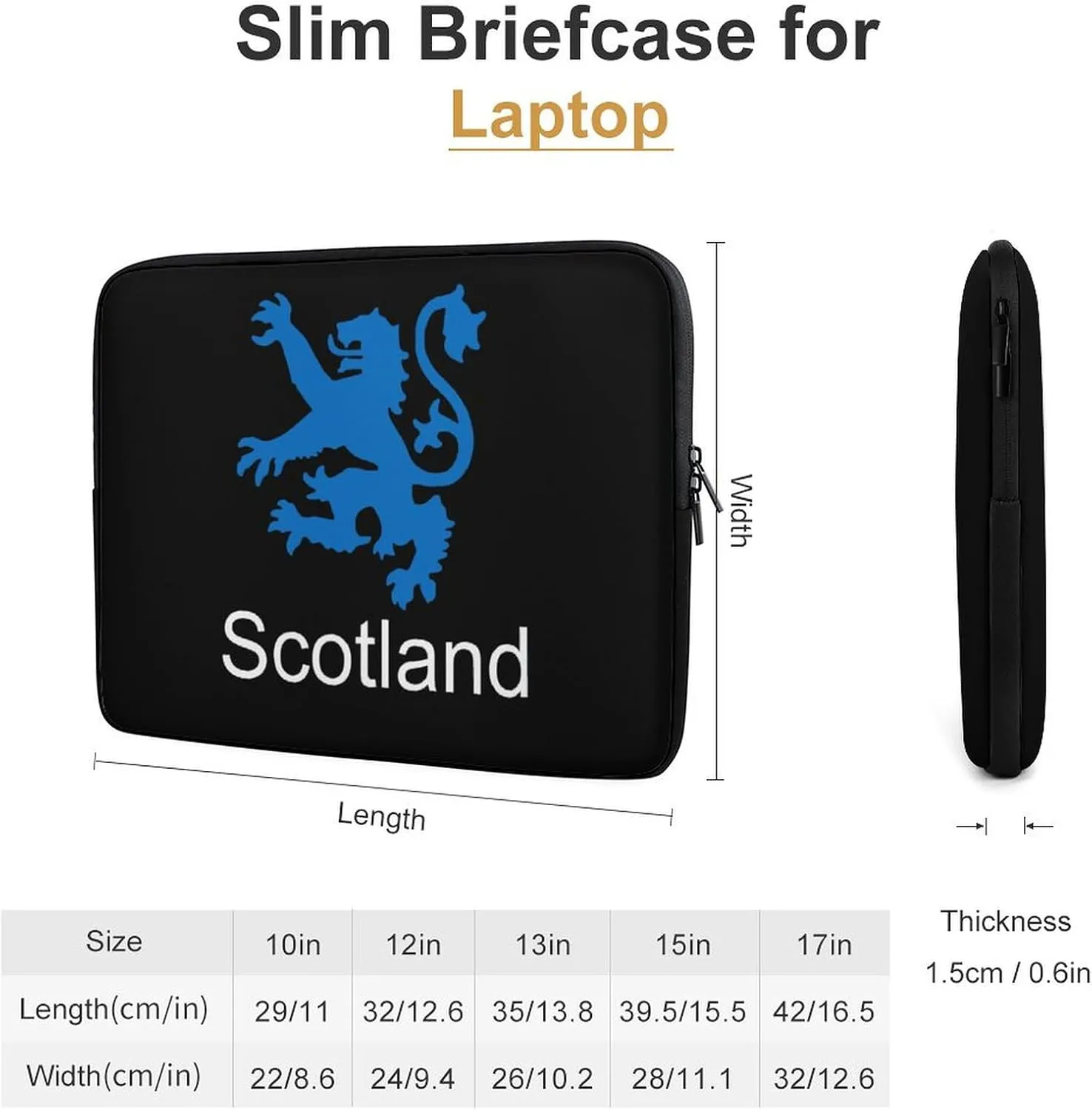 Scotland Lion Personalized Laptop Bag Business Casual Laptop Cases Slim Computer Bag Briefcase