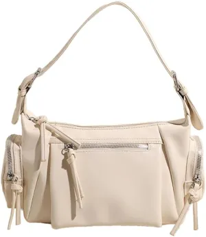 Shoulder Bag Soft PU Leather Underarm Bag Multi-Pocket Hobo Bag Trendy Tote Bag for Women Work Shopping Travel