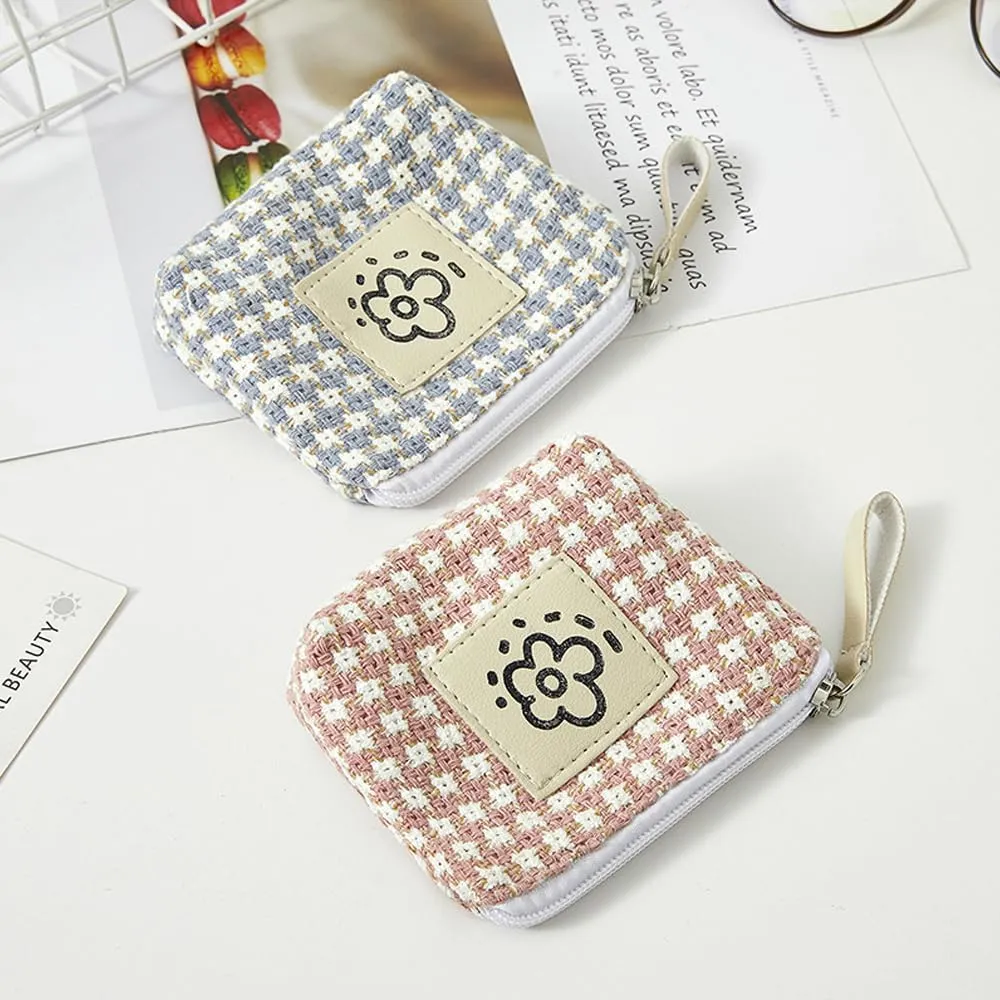 Small Makeup Bag Lipstick Pouch Holder for Purse, Cosmetic Beauty Bag with Zipper Portable Handy Makeup Storage Bag Travel Toiletry Organizer for Ladies Women (Pink)