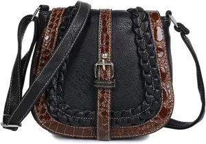 Small Shoulder Bags PU Leather Satchel Vintage Handbags for Women with Adjustable Strap and Magnetic Button