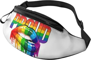 Sport Waist Bag For Men Women-Rainbow Lgbt Pride Lips Fanny Pack-Casual Bum Bags Hiking Running Belt Bags