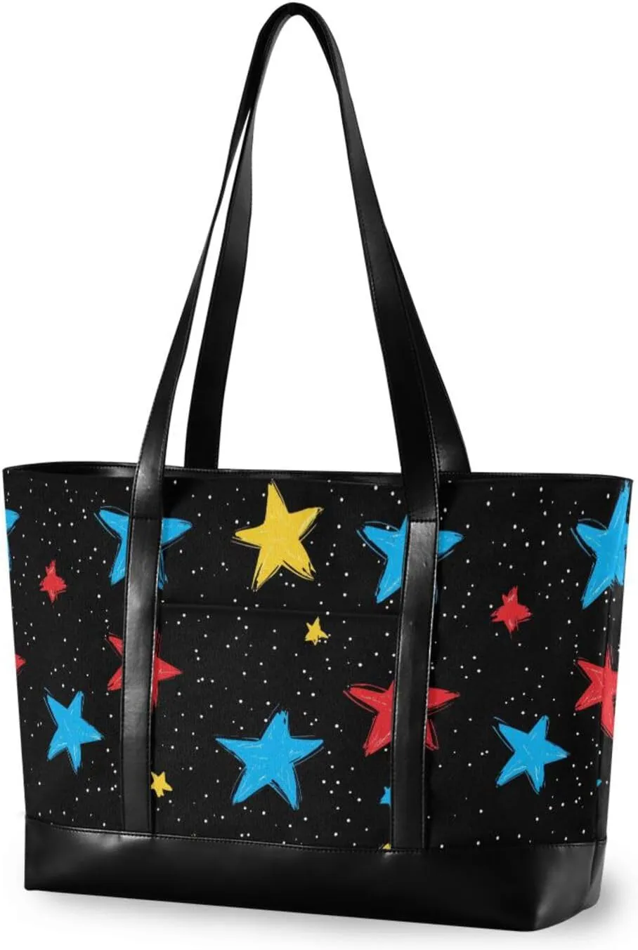 Stars Glittering Handy Drawn Sturdy tote bag with laptop compartment with zipper work totes for women work with works maletines para mujer