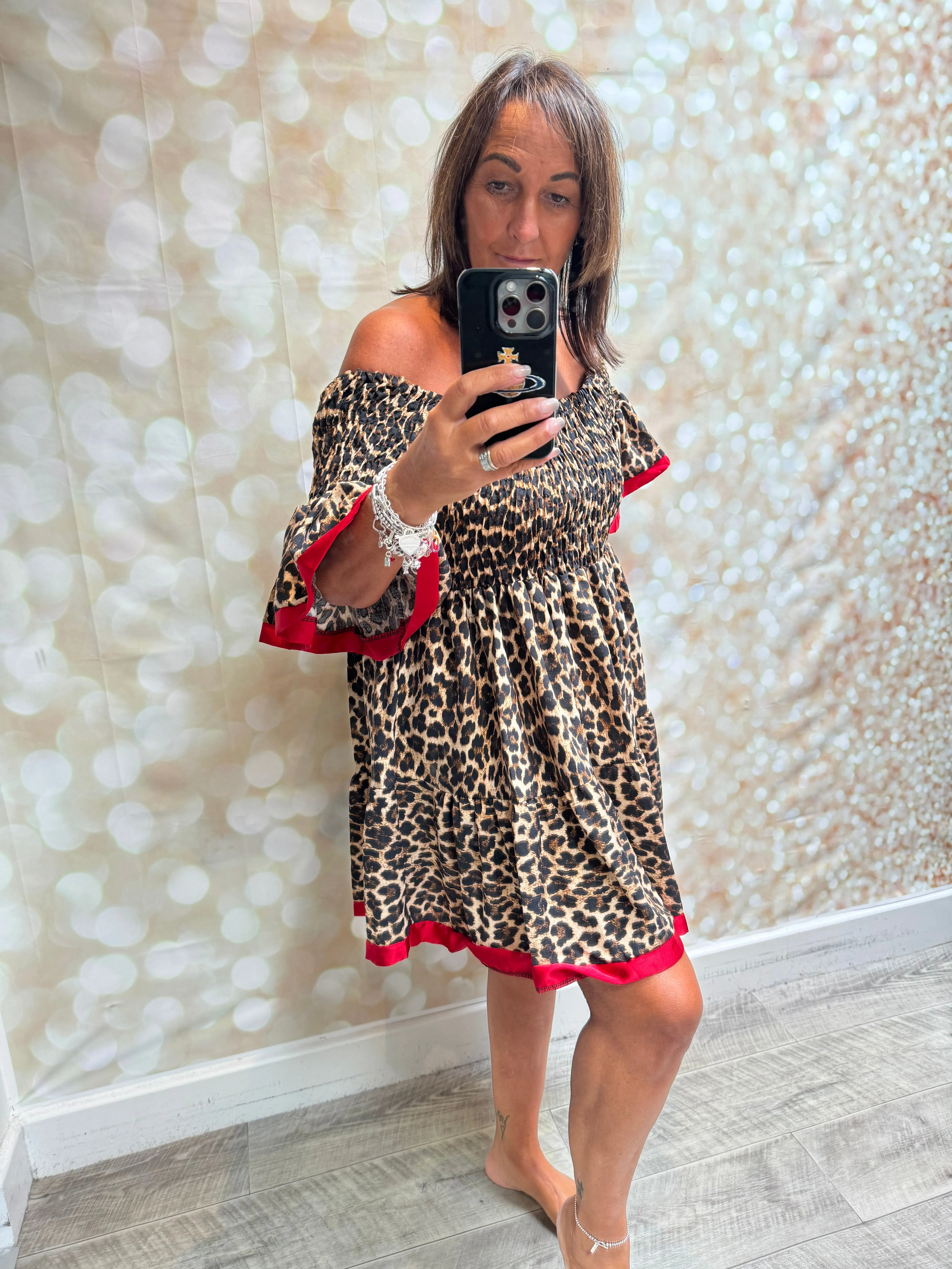 Studio Leopard shirred Dress/Top