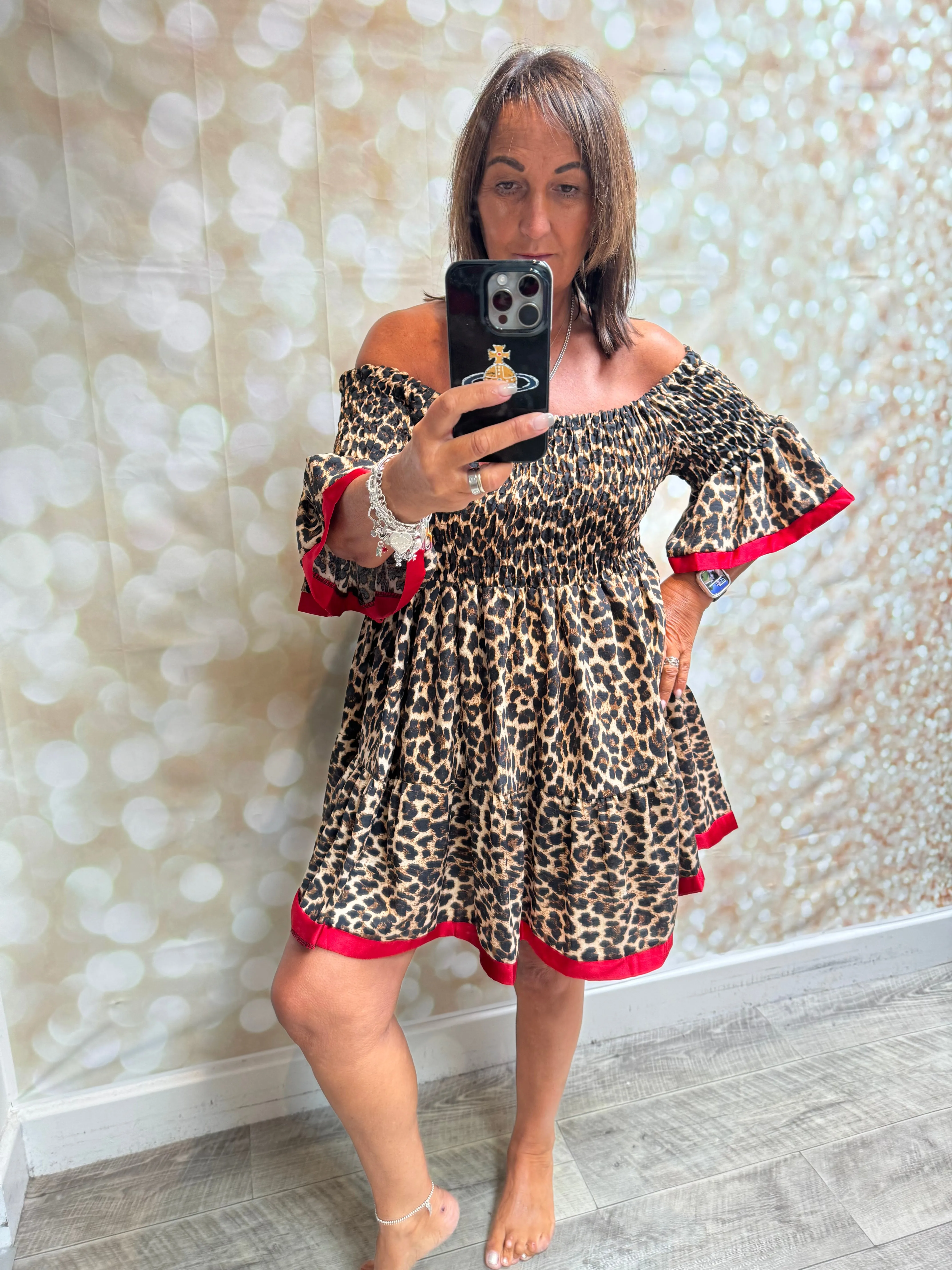 Studio Leopard shirred Dress/Top