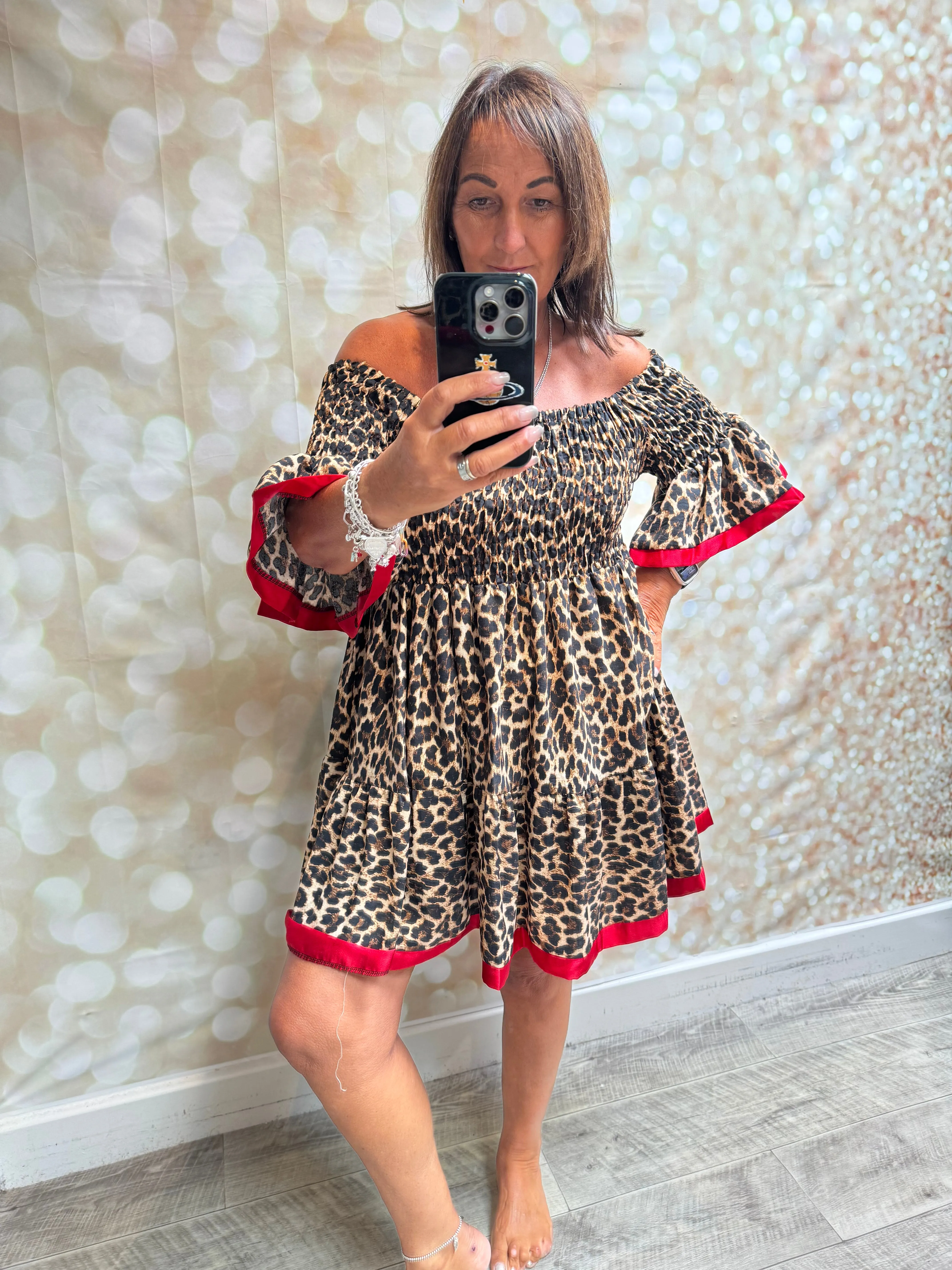 Studio Leopard shirred Dress/Top