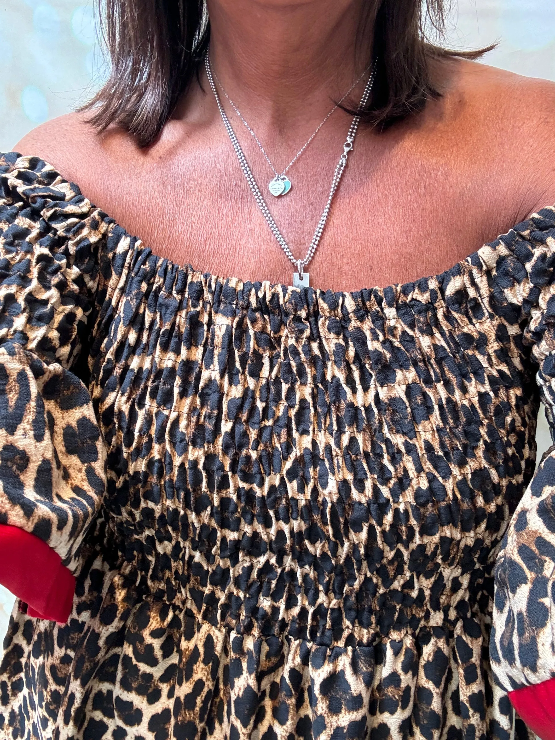 Studio Leopard shirred Dress/Top