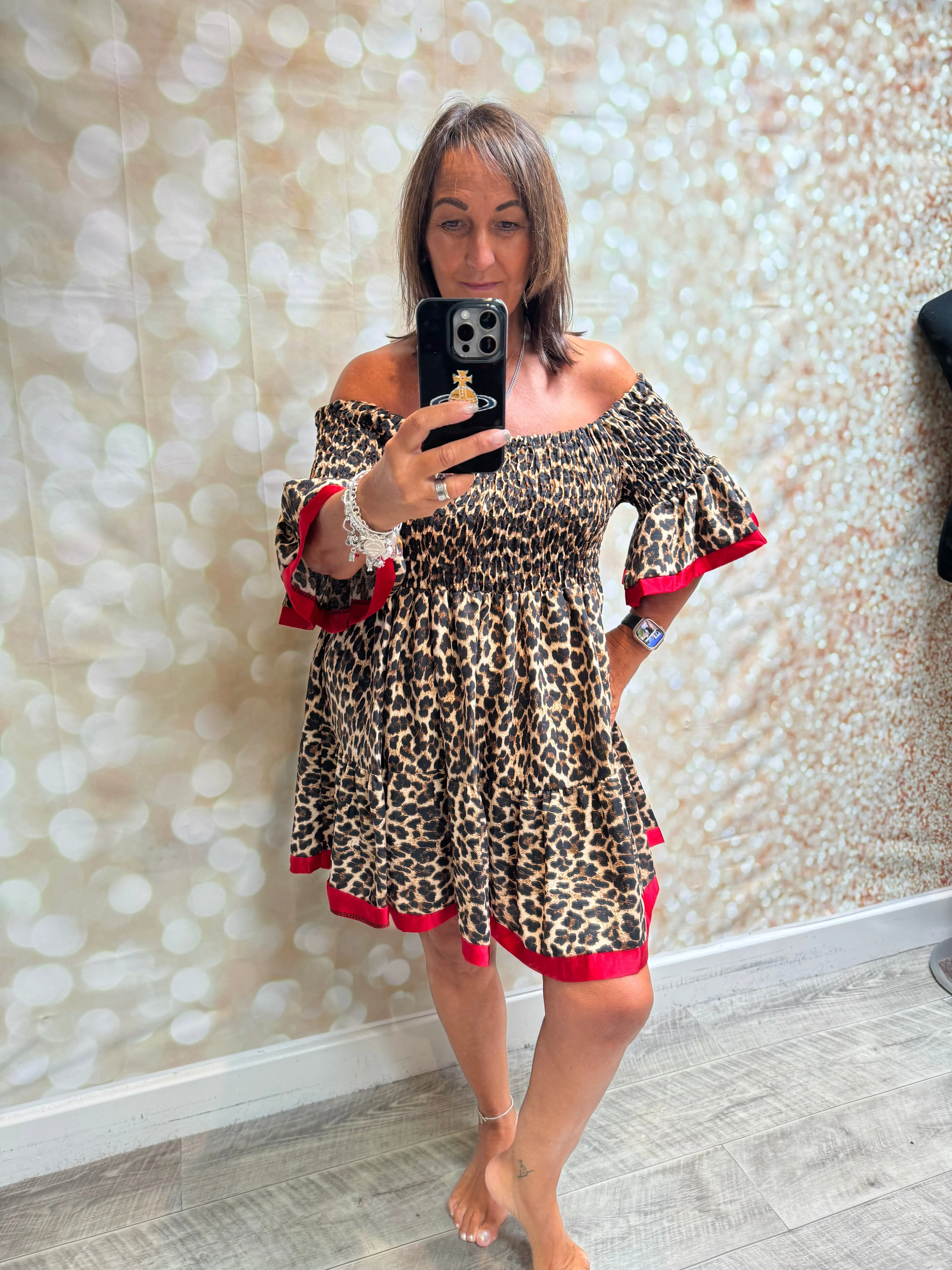 Studio Leopard shirred Dress/Top