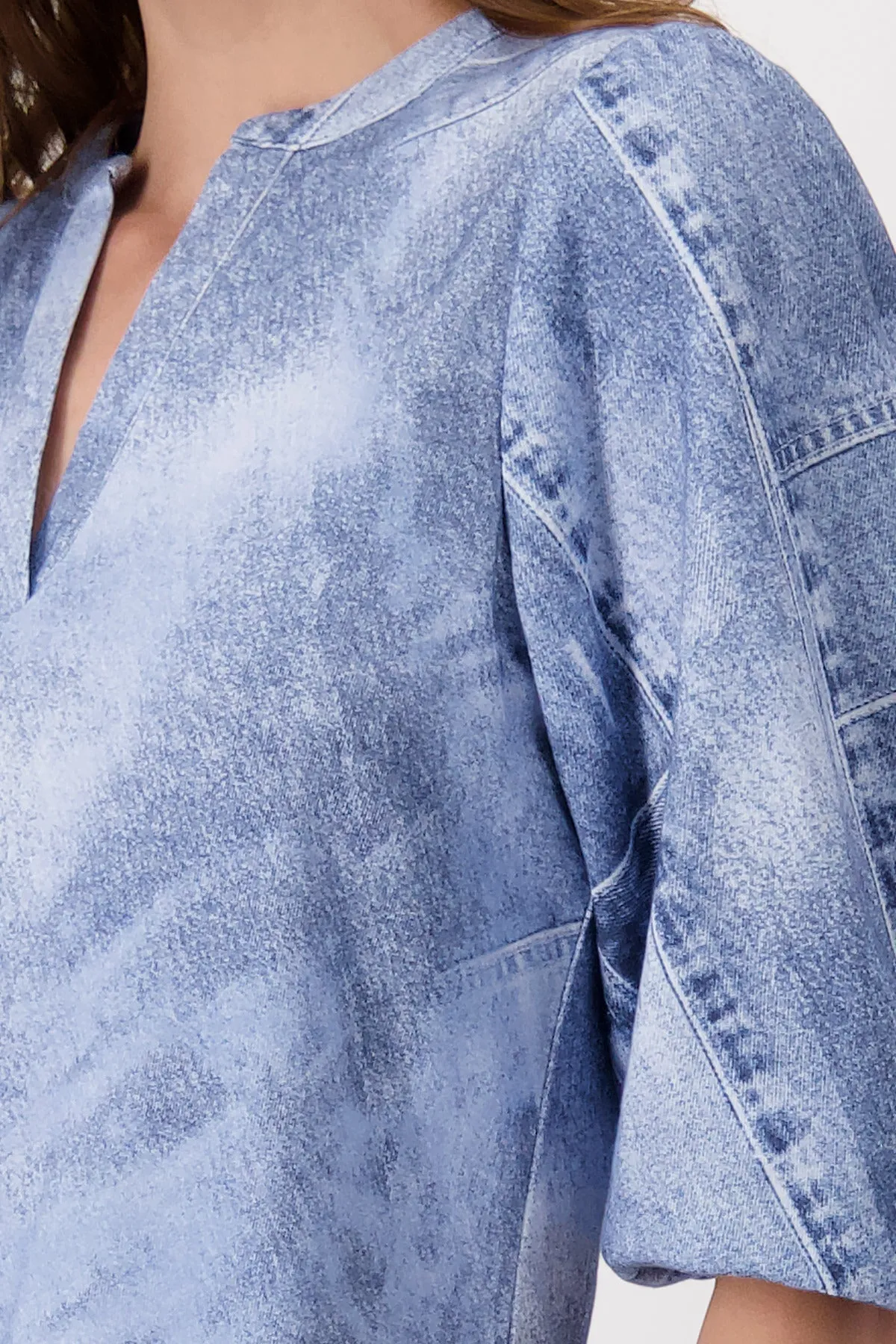 T-Shirt Dress  | Indigo Denim Pattern