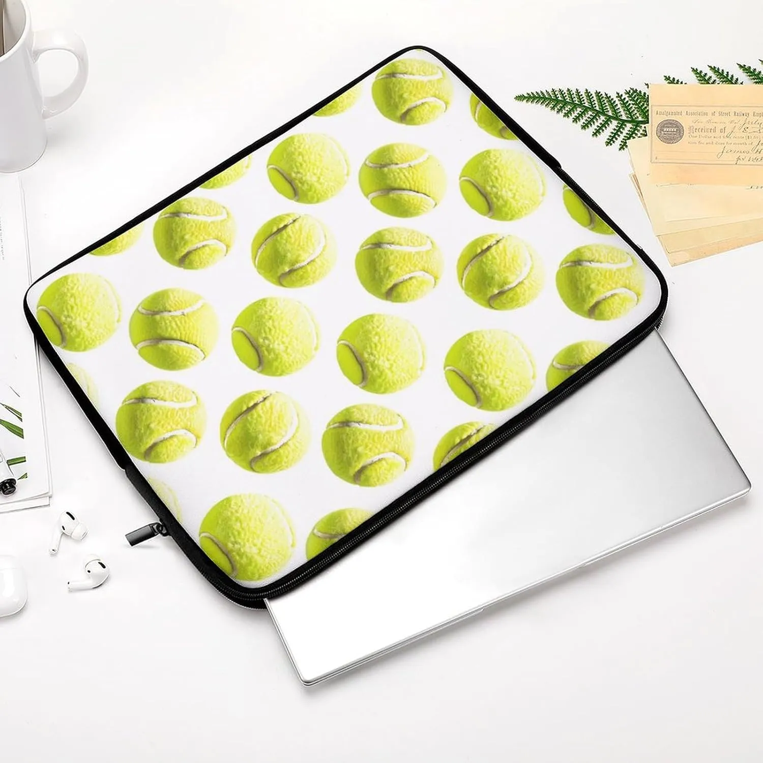 Tennis Balls Personalized Laptop Bag Business Casual Laptop Cases Slim Computer Bag Briefcase