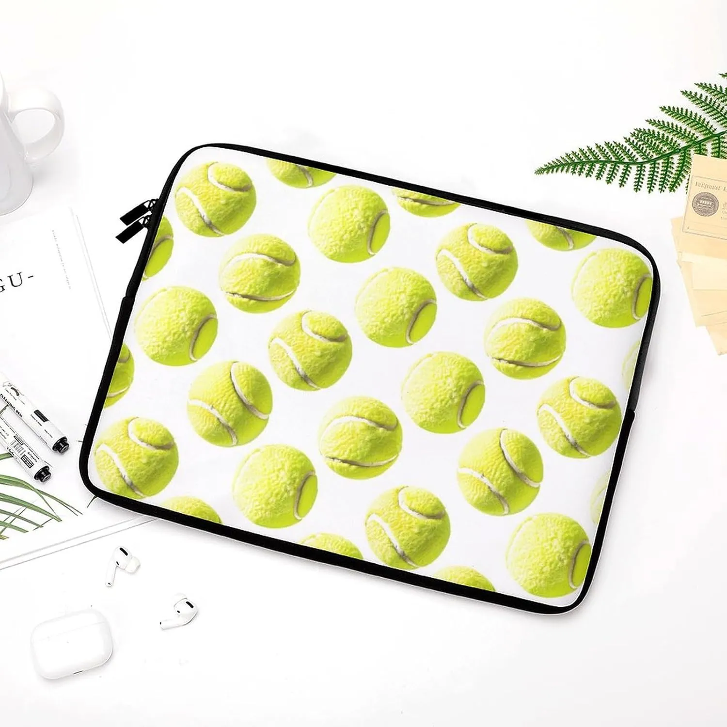 Tennis Balls Personalized Laptop Bag Business Casual Laptop Cases Slim Computer Bag Briefcase