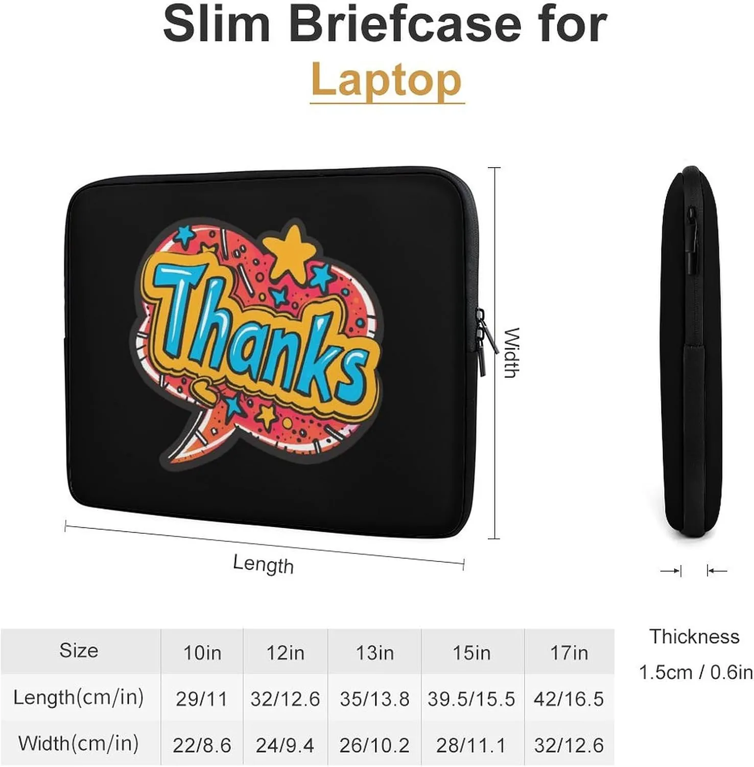 Thanks Personalized Laptop Bag Business Casual Laptop Cases Slim Computer Bag Briefcase