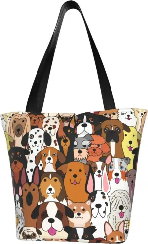 Tote Bag For Women Shoulder Bags Casual Shopping Cloth Reusable Handbags Heavy Duty For Beach Groceries Books Gym Work Travel