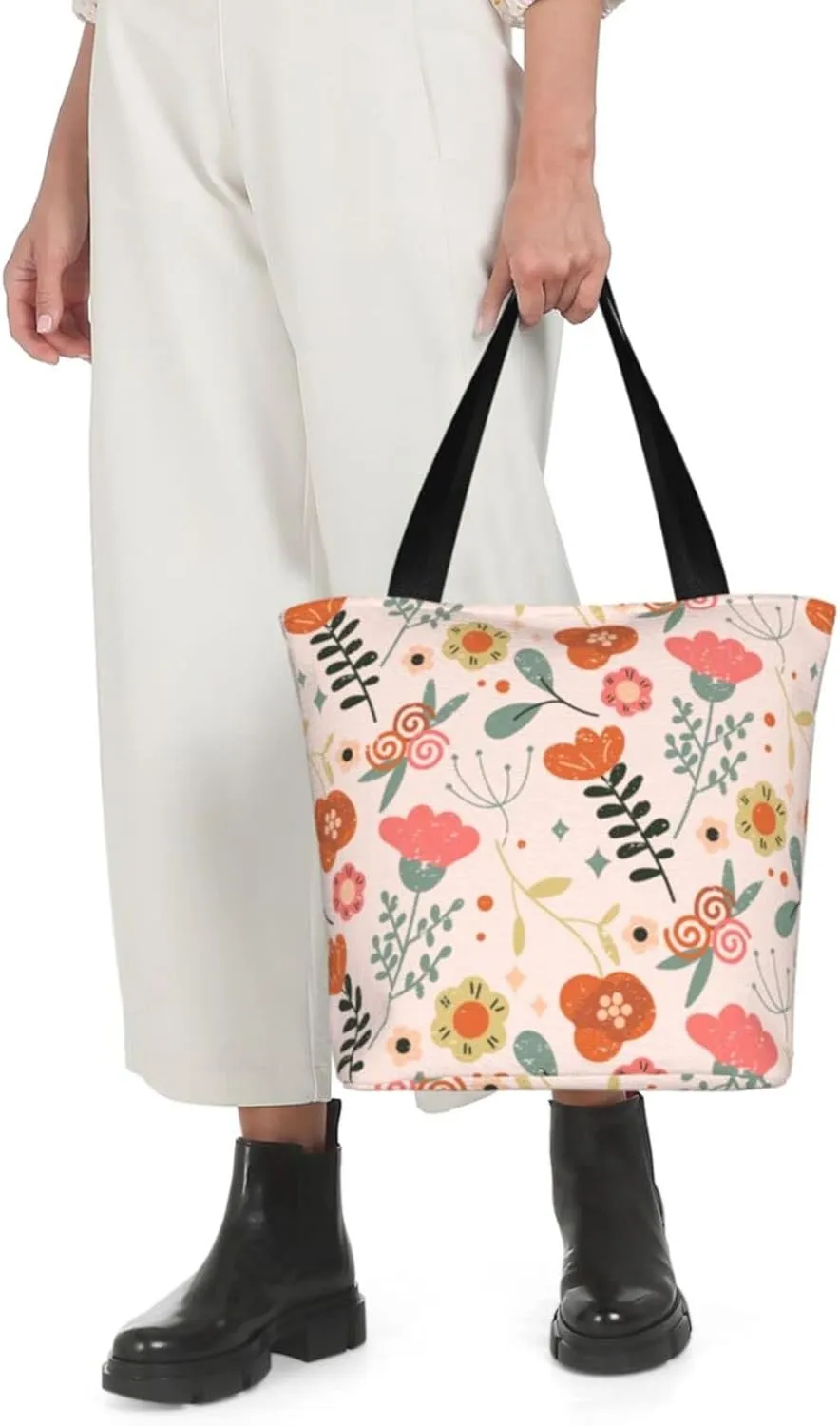Tote Bag For Women Shoulder Bags Casual Shopping Cloth Reusable Handbags Heavy Duty For Beach Groceries Books Gym Work Travel