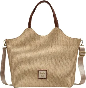 Tote Bag for Women Straw Hobo Bags Casual Woven Handbag PU Leather Shoulder Bag Large Casual