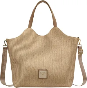 Tote Bag for Women Straw Hobo Bags Casual Woven Handbag PU Leather Shoulder Bag Large Casual