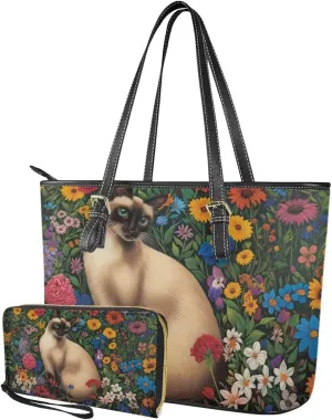 Tote Bag with Wallet for Women Fashion Lady Handbag with Strap Spacious Work-Ready Laptop Bag
