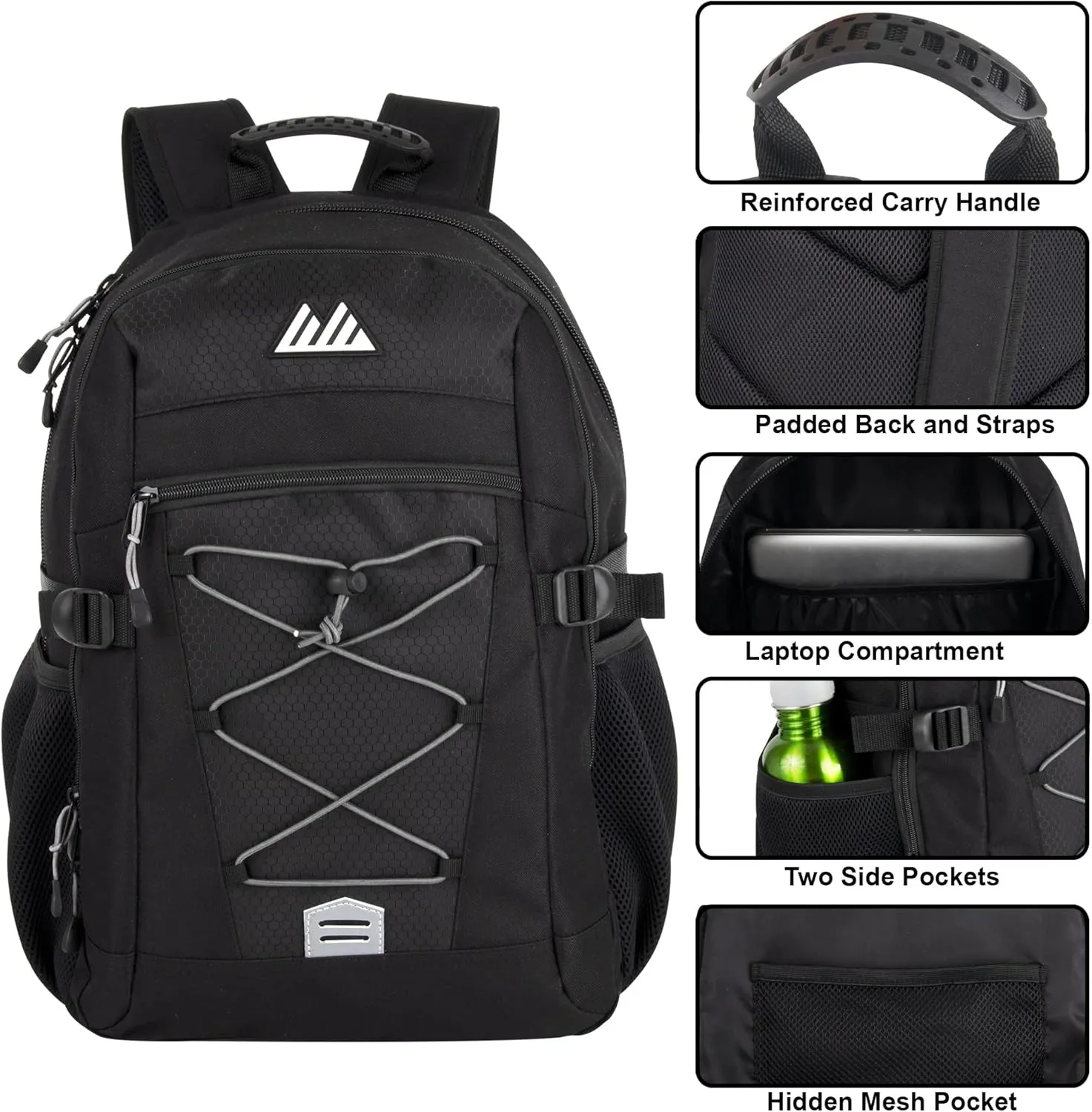 Trail maker 24 Pack Wholesale Dual Compartment Laptop Backpack Bulk Backpacks for Adults Homeless Nonprofit