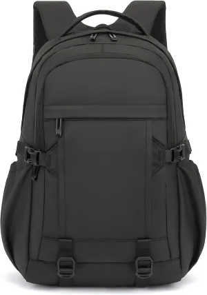 Travel Laptop Backpack for Women Men, 15.6 Inch Work Business College Backpacks School Bookbag Casual Daypack (Black)