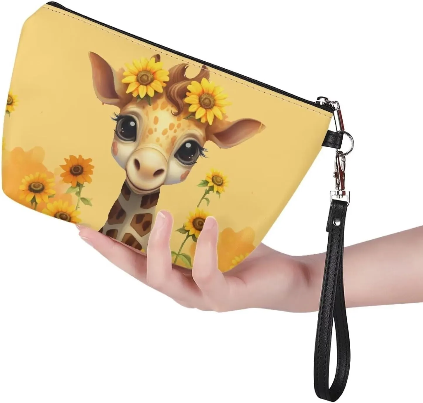 Upetstory Sunflower Giraffe Small Cosmetic Bags for Purse for Women Makeup Bag Handy Travel Toiletry Organzier Protable Storage Pouch Luggage Accessories