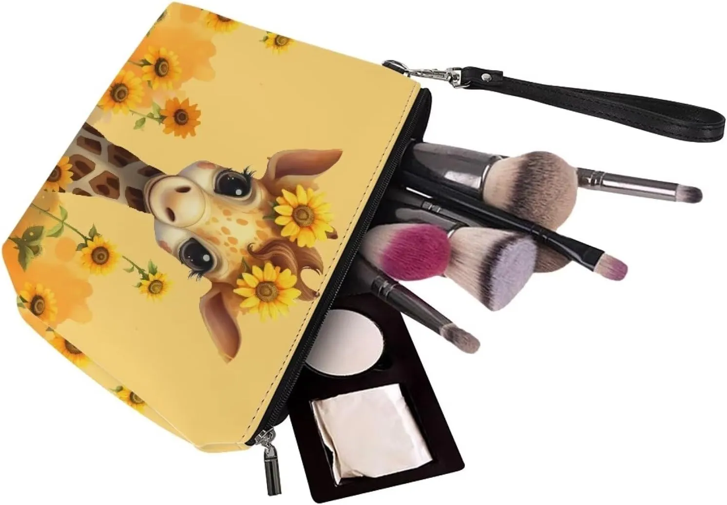 Upetstory Sunflower Giraffe Small Cosmetic Bags for Purse for Women Makeup Bag Handy Travel Toiletry Organzier Protable Storage Pouch Luggage Accessories