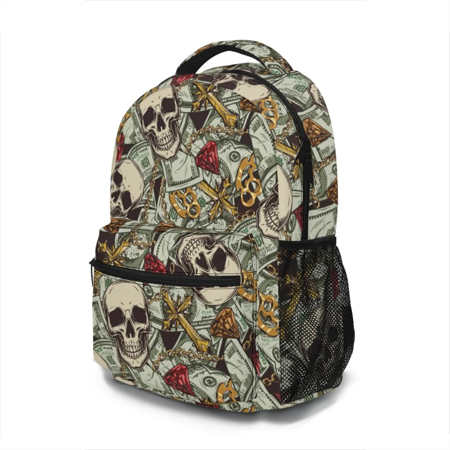 Us Bill Dollars Money Funny Backpack Book Bag Lightweight Casual Daypack for Women Men Travel Laptop 17 Inch