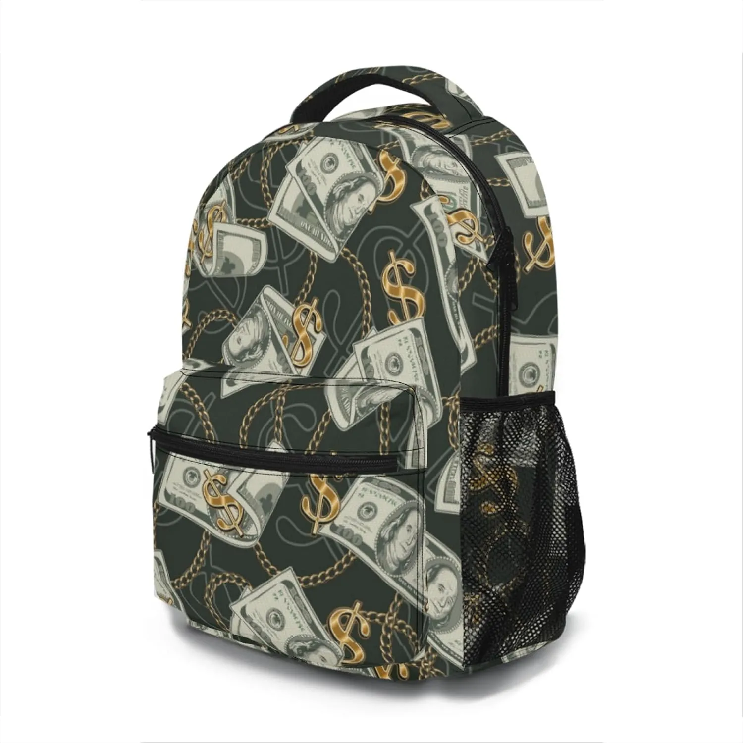 Us Bill Dollars Money Funny Backpack Book Bag Lightweight Casual Daypack for Women Men Travel Laptop 17 Inch