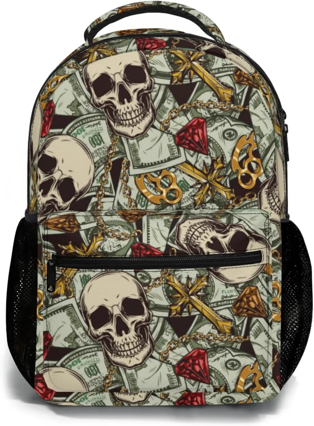 Us Bill Dollars Money Funny Backpack Book Bag Lightweight Casual Daypack for Women Men Travel Laptop 17 Inch