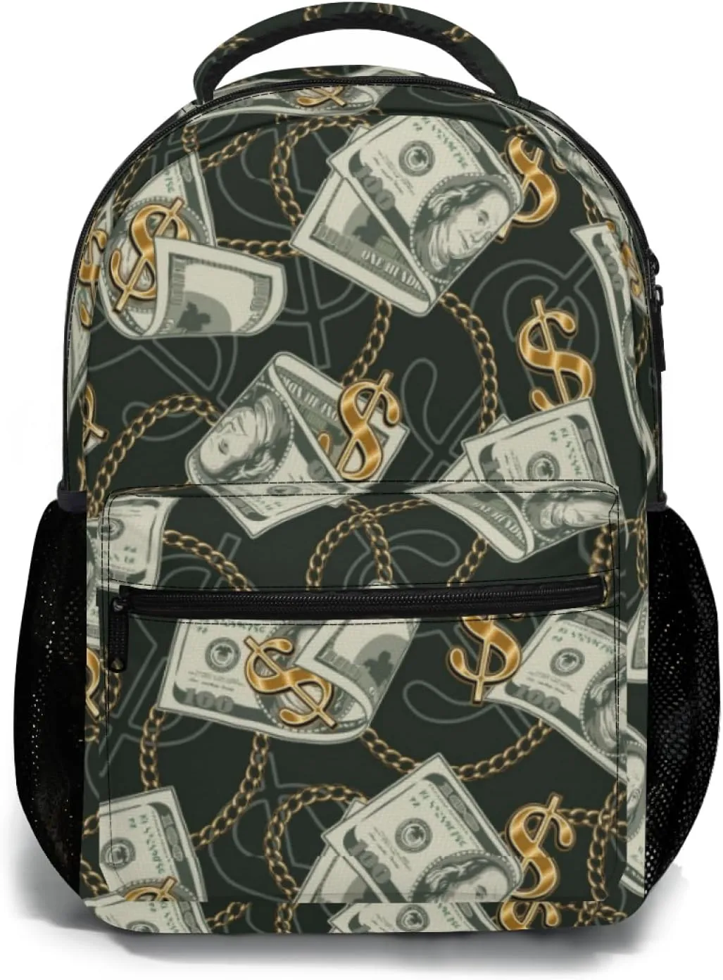 Us Bill Dollars Money Funny Backpack Book Bag Lightweight Casual Daypack for Women Men Travel Laptop 17 Inch
