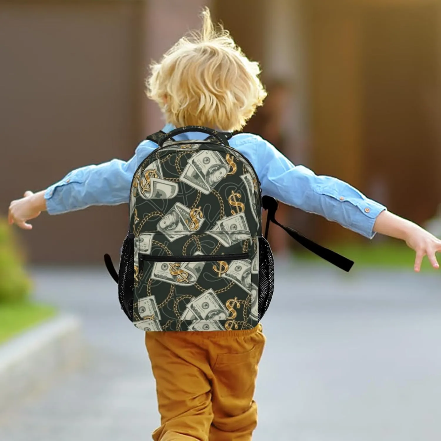 Us Bill Dollars Money Funny Backpack Book Bag Lightweight Casual Daypack for Women Men Travel Laptop 17 Inch