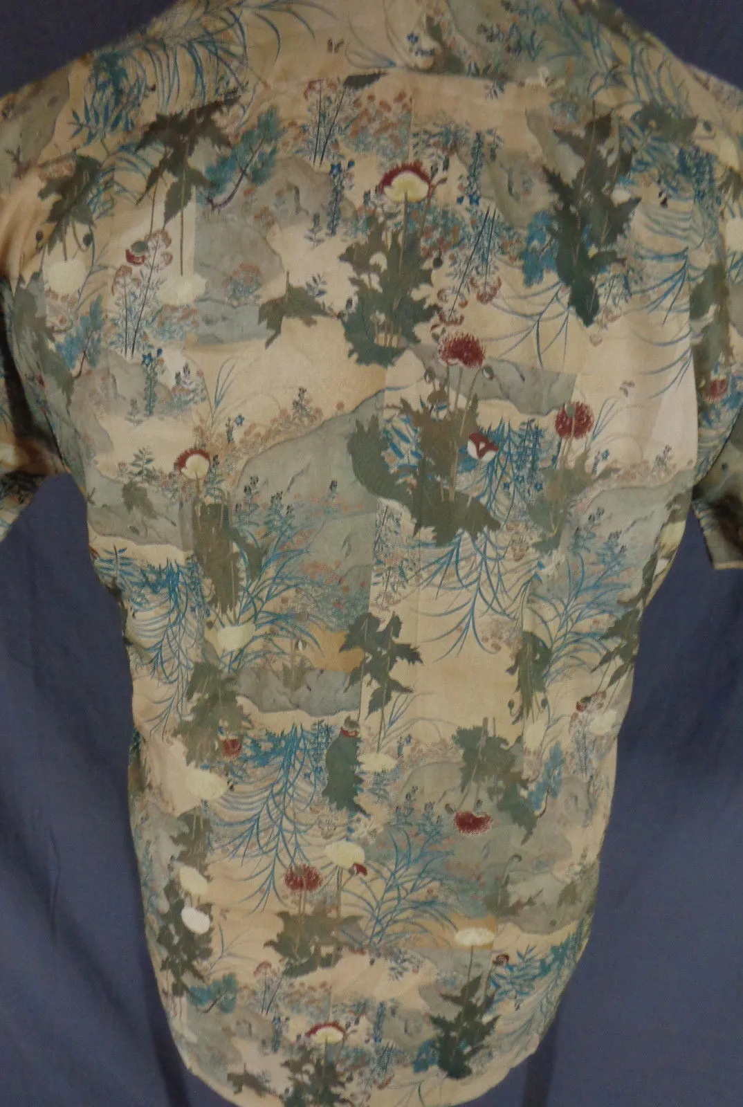 Vintage 70s Liberty House Asian Floral Print Hawaiian Shirt - 48
