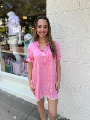 Washed Denim Shirt Dress