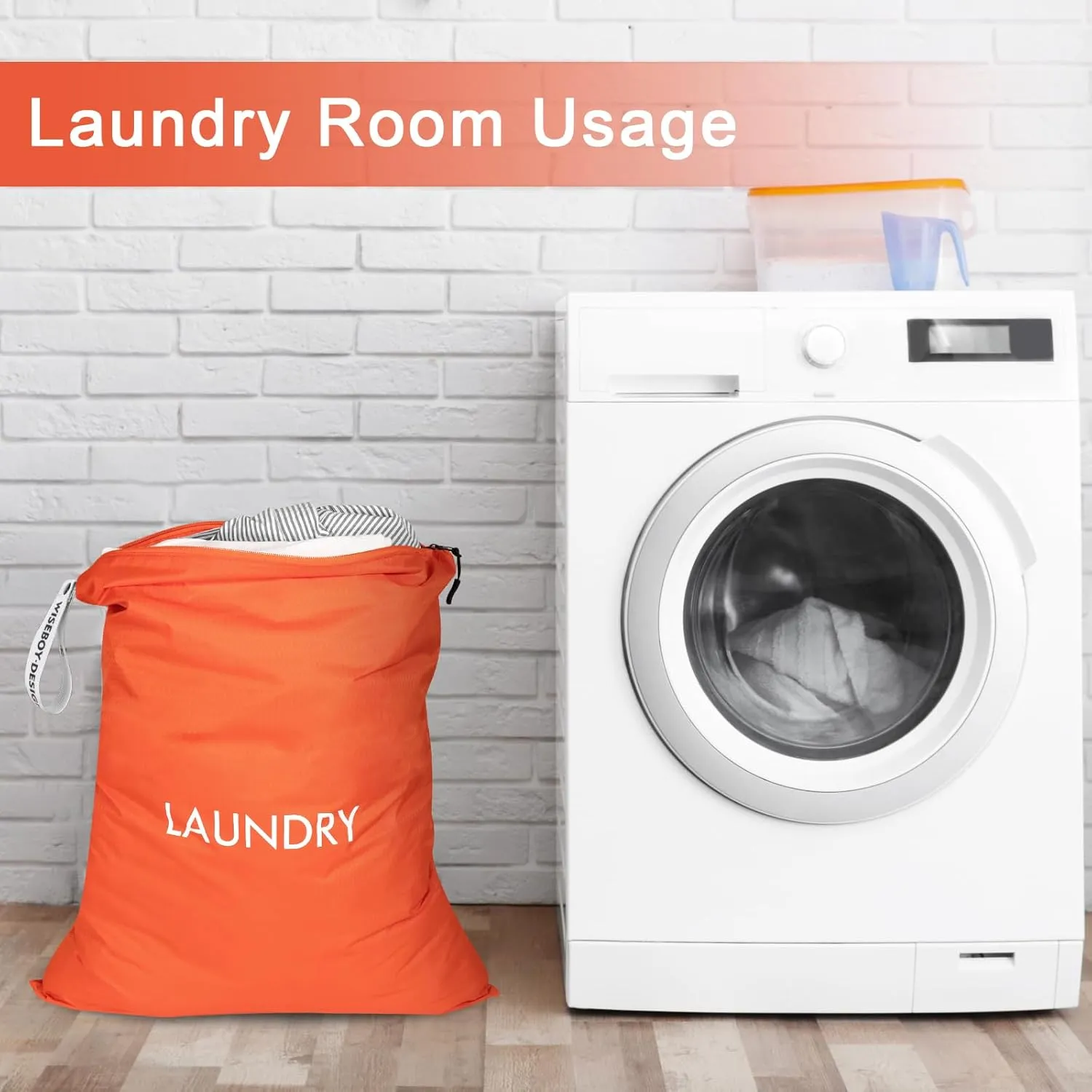 WiseBoy 2 Pack Laundry Bags, Travel Laundry Bag for Dirty Clothes, Washable Nylon Wet Dry Bag, Dirty Clothes Bag for College Dorm, Travel, Camping