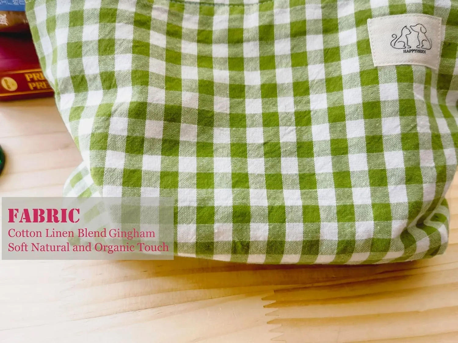 Women Checkered Canvas Makeup Bag Cosmetic Pouch Make Up Travel Purse Organizer, Cute Green Plaid