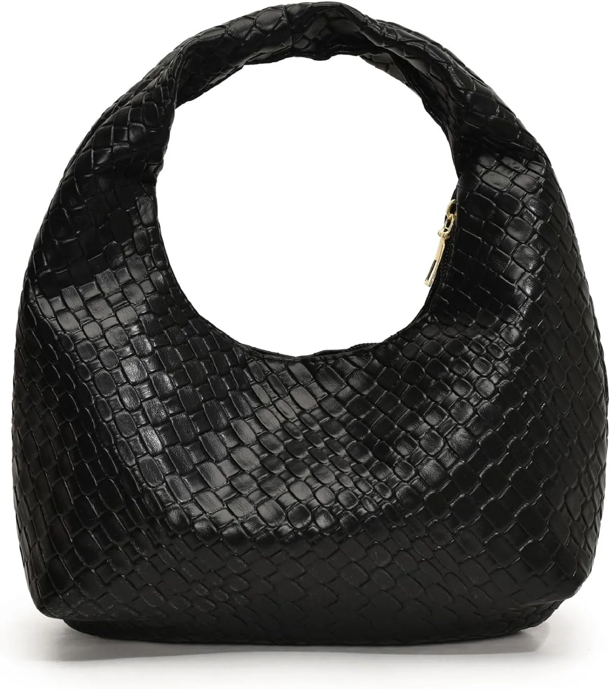 Women's Clutch Underarm Purses Woven Pattern PU Leather Hobo Crescent Handbag Bags
