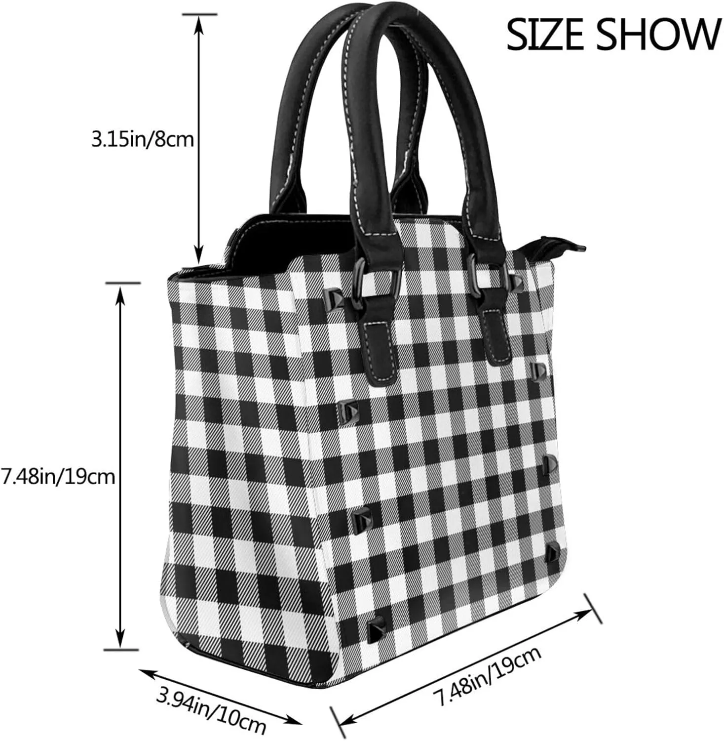 Women's Faux Leather PU Studded Tote Shoulder Bag Studded Crossbody Bags