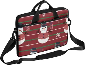 Xmas Snowman Modern Design Laptop Shoulder Bag Tablet Computer Notebook Sleeve Messenger Bags Carrying Case with Strap Briefcase Tote for 14 15 in Laptops