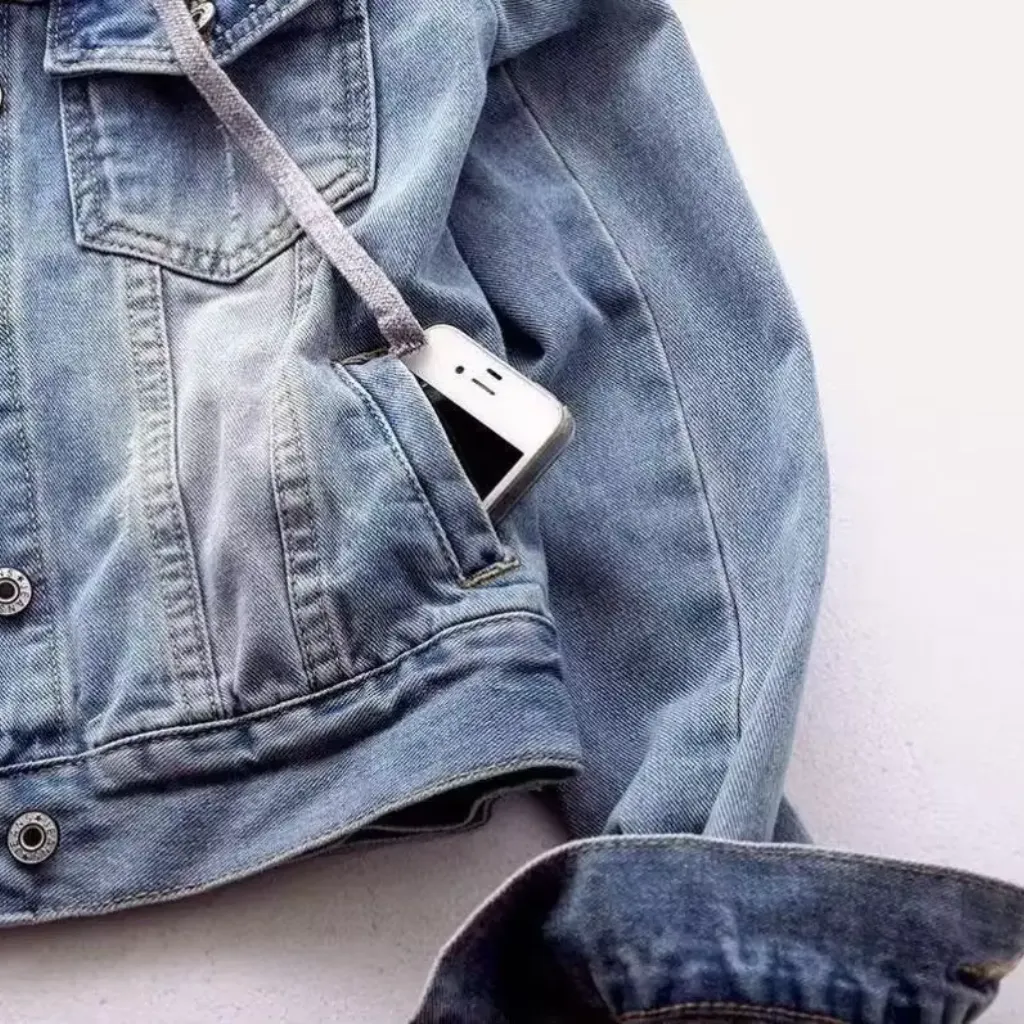 Zoe  Hooded Denim Utility Jacket